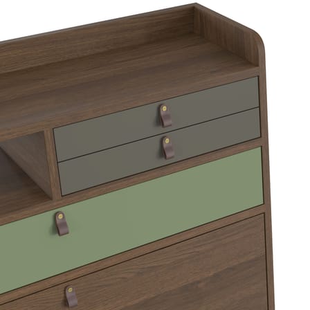 Secrétaire murale Gaston legno verde / L 60 x H 72 cm - Hartô