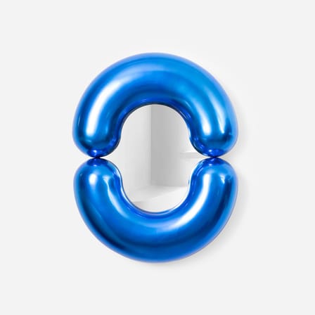 Miroir mural Zodiac Bumper Small céramique bleu / L 55 x H 70 cm - Jean-Baptiste Fastrez, 2020 - Moustache