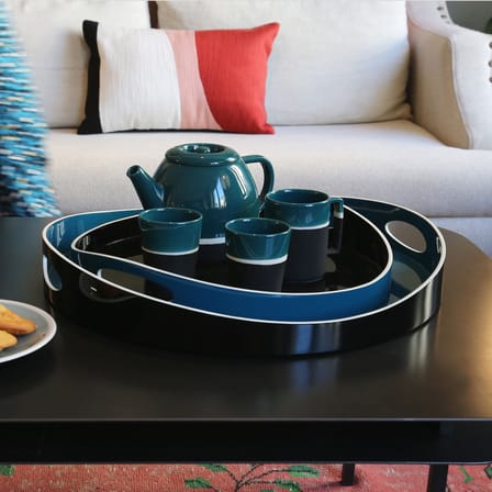 Plateau Basile Large bois bleu / Bois - Ø 50 cm - Maison Sarah Lavoine