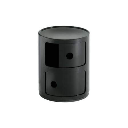 Rangement Componibili noir brillant / 2 portes - H 40 cm - Anna Castelli Ferrieri, 1968 - Kartell