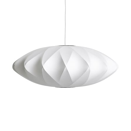 Suspension Bubble Saucer tissu blanc / Medium - Motifs croisés / George Nelson, 1947 - Hay