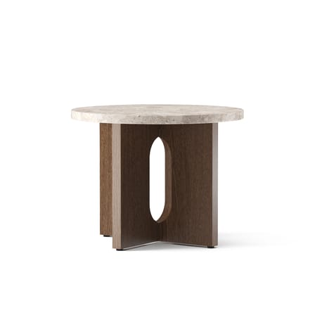Table d'appoint Androgyne pierre beige bois naturel / Ø 50 x H 39 cm - Audo Copenhagen