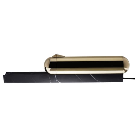 ISP LED Table lamp metal stone black gold LED - Marble & brass - L 55 cm - DCW éditions