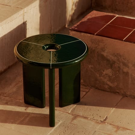 Tavolino d'appoggio Deya pietra verde / Ø 47 x H 45 cm - Calcestruzzo spatolato - Ferm Living