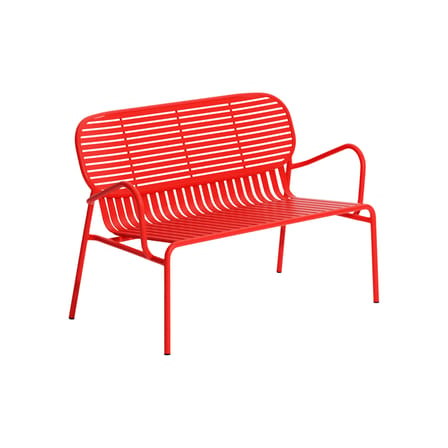 Banquette Week-end métal rouge / Aluminium - L 114 cm - Petite Friture