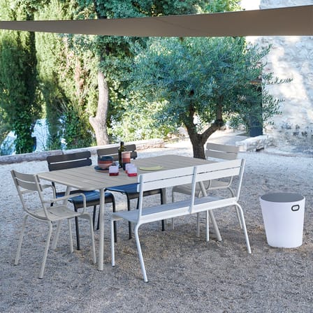Luxembourg Bench with backrest metal beige / 3 seater - L 118 cm - Fermob