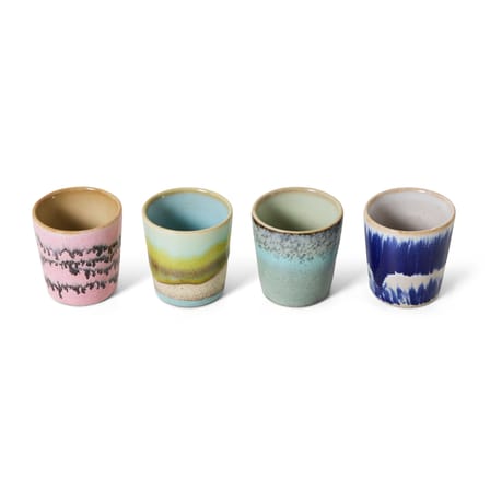 Set de 4 coquetiers 70s ceramics céramique / Ø 4,5 x H 5 cm - HK LIVING