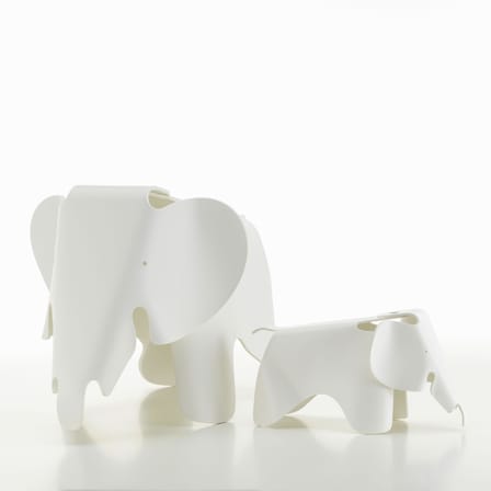 Décoration Eames Elephant RE (1945) blanc / Small - L 39 cm / Plastique recyclé - Vitra