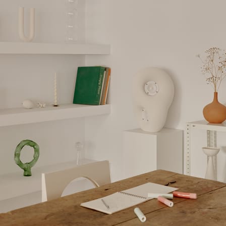 Enceinte Acoustic Sculpture matériau composite blanc / Sculpté main - Bluetooth 5.0 - Transparent Speaker
