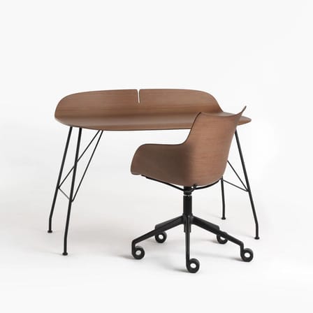 Fauteuil à roulettes Q/Wood bois naturel - Kartell