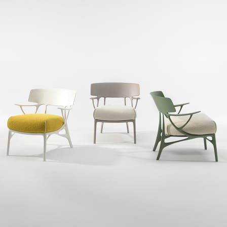 Fauteuil rembourré A.I. Lounge / Conçu par intelligence artificielle - Recyclé - Kartell