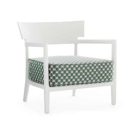 Fauteuil rembourré Cara OUTDOOR x Liberty tissu vert - Kartell