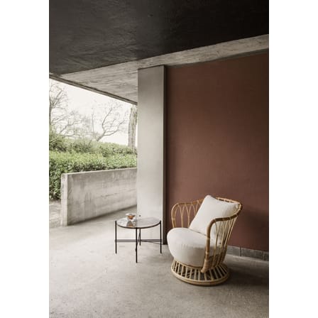 Fauteuil rembourré Grace fibre végétale blanc / Réédition 1936 - Rotin - Gubi