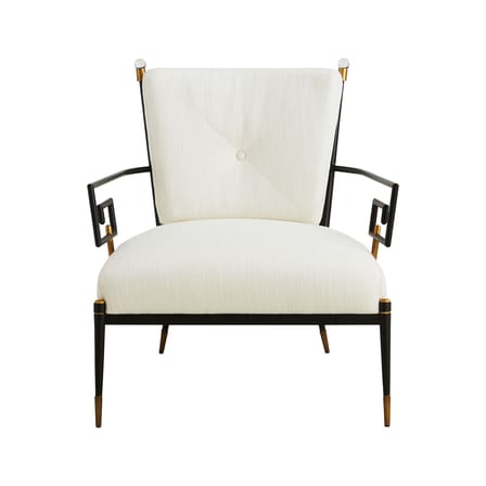Fauteuil rembourré Rider Accent tissu blanc - Jonathan Adler