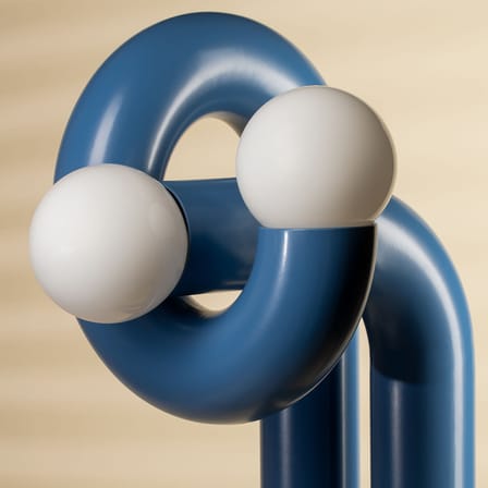 Lampadaire Modulation 2 métal bleu / H 170 cm - Axel Chay