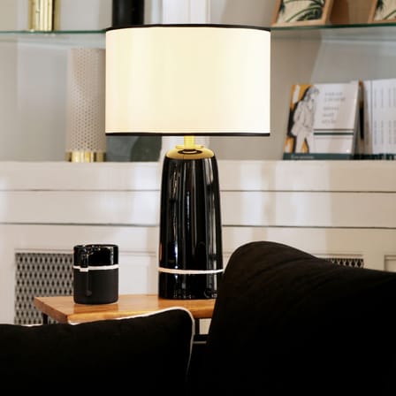Lampe de table Sicilia Large céramique bleu / H 60 cm - Maison Sarah Lavoine