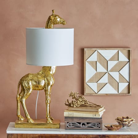 Lampe de table Silas plastique or / H 70 cm - Bloomingville