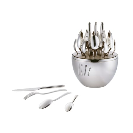 Ménagère Mood Easy métal / 24 couverts dans écrin (6 personnes) - Ø 18,6 x H 27 cm - Christofle