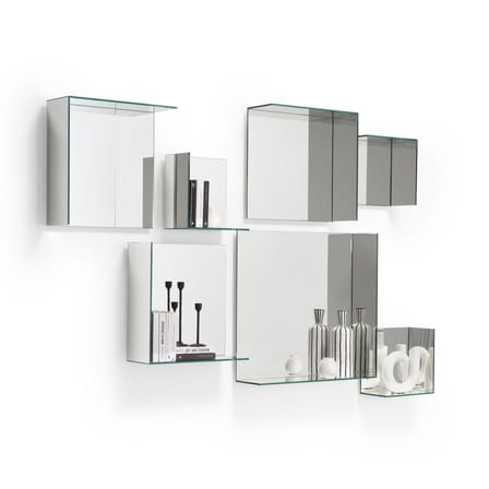 Miroir mural Narciso Medium / Etagère - 55 x 55 x P 22,5 cm - Mogg