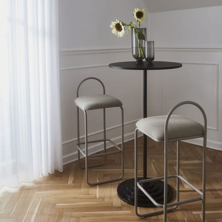 Angui Large High stool textile beige / H 75 cm - Recycled polyester fabric - AYTM
