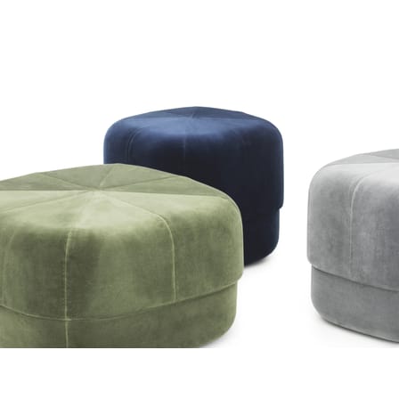 Pouf Circus Large tissu rose / Ø 65 cm - Velours - Normann Copenhagen