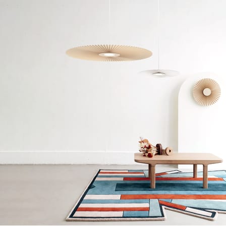 Suspension Carmen Large tissu beige / LED - Ø 120 cm - Hartô