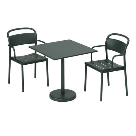 Table carrée Linear Café métal vert / 70 x 70 cm - Muuto