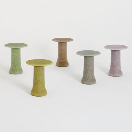 Table d'appoint Babar verre gris / Ø 42 x H 51 cm - 100% recyclé / Fait main - Glas Italia