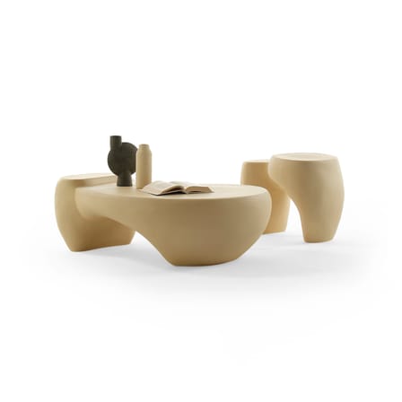 Table d'appoint Dune Small céramique beige / 60 x 43.5 x H 45 cm - Mogg