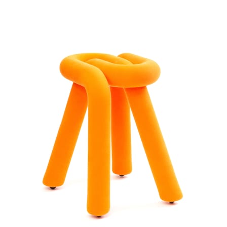 Tabouret rembourré Bold tissu orange - Moustache