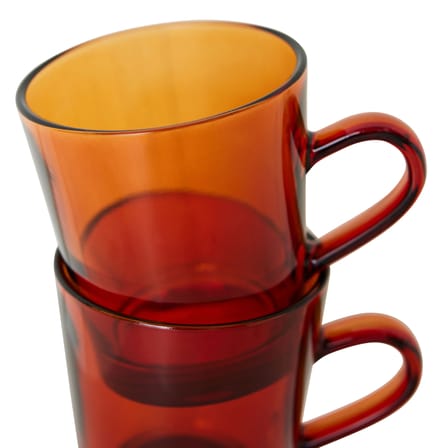 Tasse à café 70s glassware verre orange / Set de 4 - 23 cl - HK LIVING