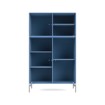 Vaisselier Ripple III bois bleu / Vitrine - L 69,6 x P 38 x H 105 cm / Verre ondulé - MONTANA