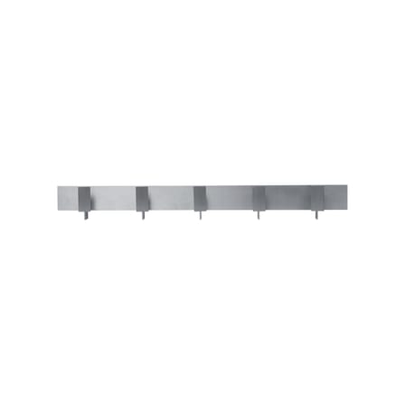 Lager Wall coat rack metal silver / L 71 cm - 5 hooks - Ferm Living