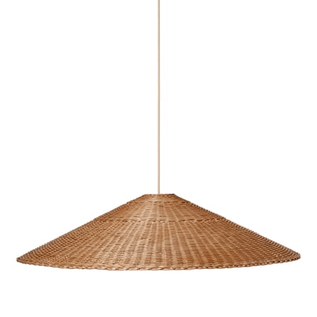 Abat-jour Dou fibre végétale beige bois naturel / Rotin tressé main - Ø 90 x H 21 cm - Ferm Living