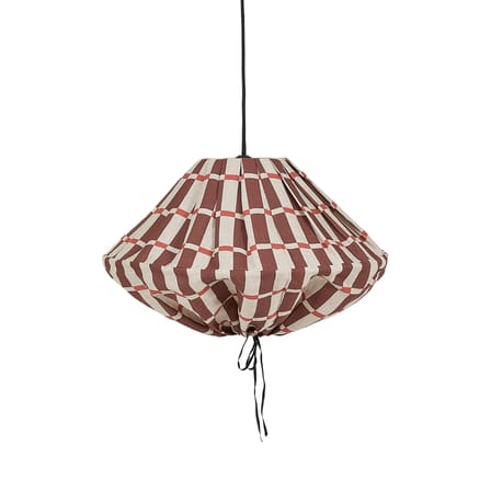 Abat-jour Yumi tissu rouge / Ø 50 x H 30 cm - Lin - NOBODINOZ