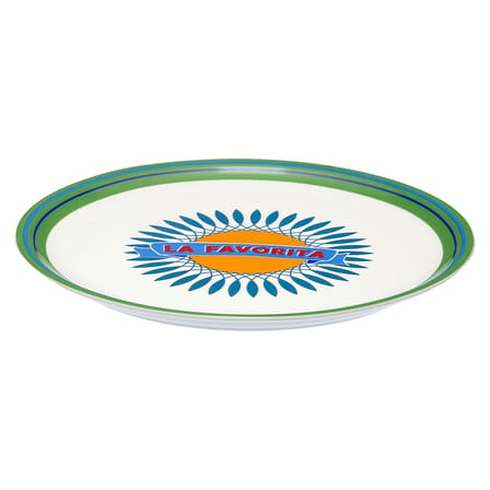Assiette à pizza Bel Paese - La Favorita céramique bleu orange vert / Assiette de présentation - Ø 32 cm - Bitossi Home