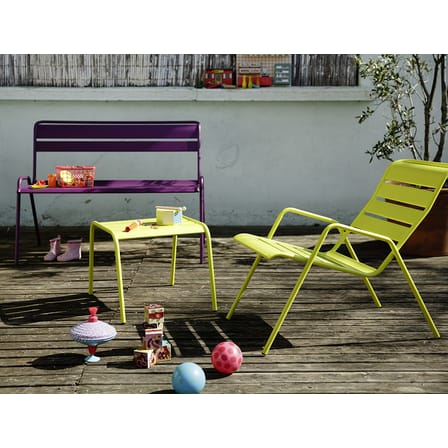 Banc avec dossier Monceau métal vert / 2 à 3 places - L 116 cm - Fermob