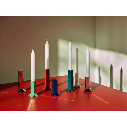 Bougeoir Arcs Small métal vert / H 9 cm - Hay