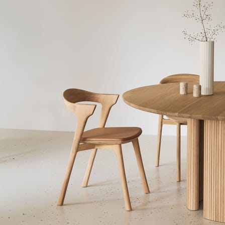 Chaise Bok Indoor bois naturel / Assise cuir - Ethnicraft