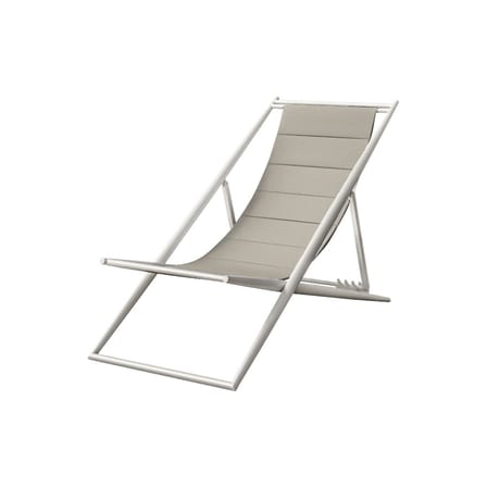 Chaise longue pliable inclinable Luce tissu blanc / Légèrement rembourré - Unopiu