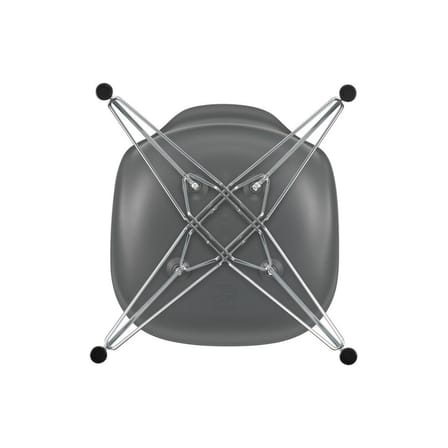 Chaise RE DSR - Eames Plastic Side Chair plastique gris / (1950) - Pieds chromés / Recyclé - Vitra