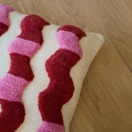 Coussin Wavy / 45 x 45 cm - Laine recyclée tissée main - COLORTHERAPIS