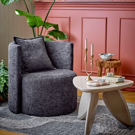 Fauteuil rembourré Morris tissu gris - Bloomingville