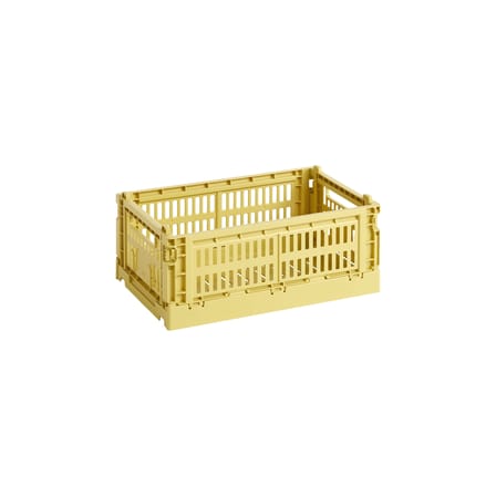 Korb Colour Crate plastikmaterial gelb Small / 17 x 26,5 cm - Recycelt - Hay