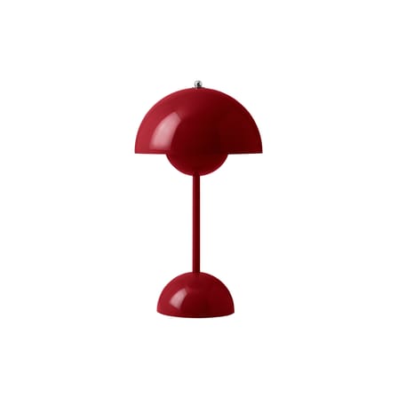 Lampe sans fil rechargeable Flowerpot VP9 plastique rouge / Ø 16 x H 29 cm - Verner Panton, 1968 - &tradition