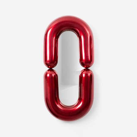 Miroir mural Zodiac Bumper Large céramique rouge /  L 55 x H 110 cm - Jean-Baptiste Fastrez, 2020 - Moustache