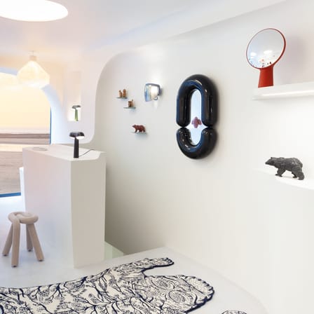 Miroir mural Zodiac Bumper Medium céramique jaune /  L 55 x H 90 cm - Jean-Baptiste Fastrez, 2020 - Moustache