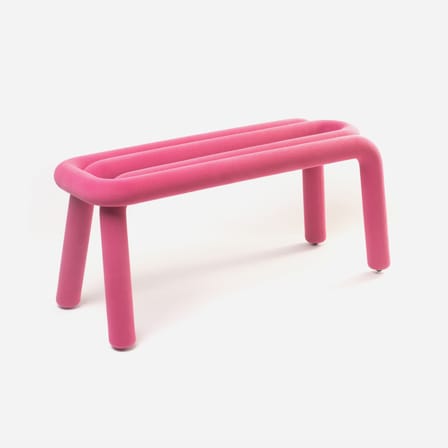 Panca imbottita Bold tessuto rosa / Tessuto - L 100 cm - Moustache