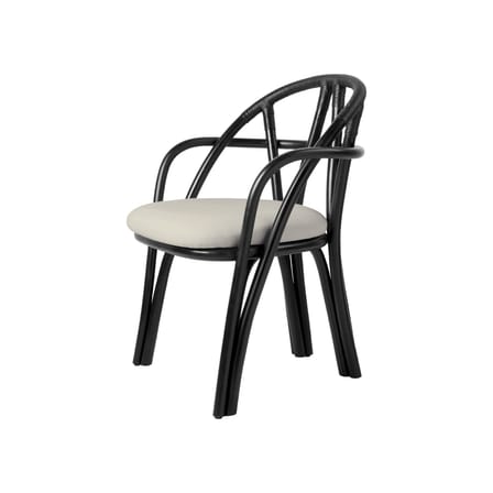 Poltrona Bistra fibre nero / Seduta imbottita - Gubi