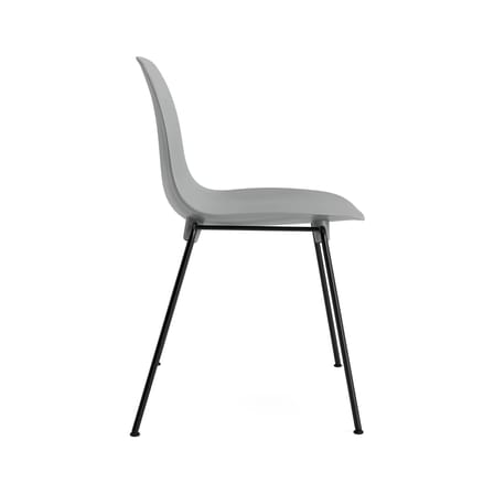 Sedia impilabile Form materiale plastico grigio / 4 gambe metalllo - Normann Copenhagen